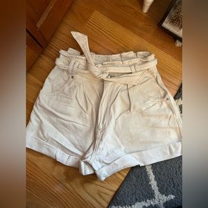 Free People Cream High Rise Shorts - Size XS